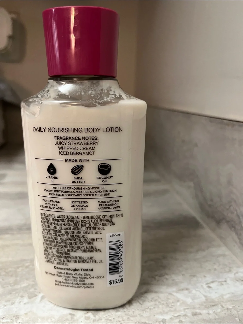 Bath & Body Works Strawberry Snowflakes Body Lotion - Pink & Gold Accents
